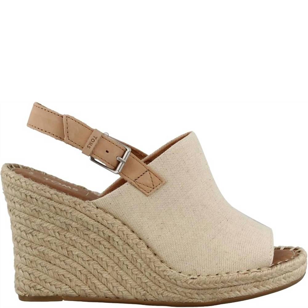 NEW TOMS women's monica sandals in natural oxford leather